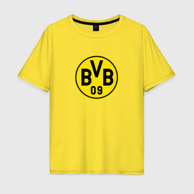 Мужская футболка хлопок Oversize с принтом Borussia fc sport в Курске, 100% хлопок | свободный крой, круглый ворот, “спинка” длиннее передней части | 
