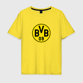 Мужская футболка хлопок Oversize с принтом Borussia fc sport в Новосибирске, 100% хлопок | свободный крой, круглый ворот, “спинка” длиннее передней части | 