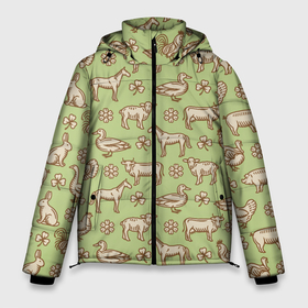 Мужская зимняя куртка 3D с принтом Фермерские животные в Новосибирске, верх — 100% полиэстер; подкладка — 100% полиэстер; утеплитель — 100% полиэстер | длина ниже бедра, свободный силуэт Оверсайз. Есть воротник-стойка, отстегивающийся капюшон и ветрозащитная планка. 

Боковые карманы с листочкой на кнопках и внутренний карман на молнии. | 