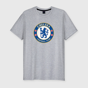 Мужская футболка хлопок Slim с принтом Chelsea fc sport в Тюмени, 92% хлопок, 8% лайкра | приталенный силуэт, круглый вырез ворота, длина до линии бедра, короткий рукав | 