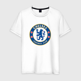 Мужская футболка хлопок с принтом Chelsea fc sport в Петрозаводске, 100% хлопок | прямой крой, круглый вырез горловины, длина до линии бедер, слегка спущенное плечо. | 