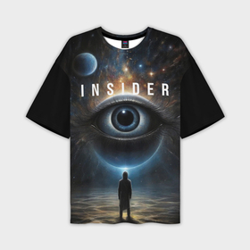 Мужская футболка oversize 3D с принтом Инсайдер и всевидящее око на фоне звездного космоса в Новосибирске,  |  | Тематика изображения на принте: 