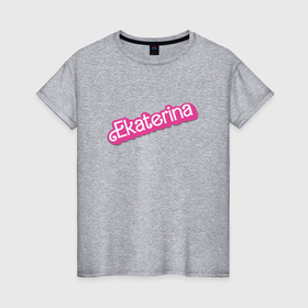 Женская футболка хлопок с принтом Ekaterina   style retro Barbie в Петрозаводске, 100% хлопок | прямой крой, круглый вырез горловины, длина до линии бедер, слегка спущенное плечо | 