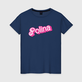 Женская футболка хлопок с принтом Polina   retro barbie style в Тюмени, 100% хлопок | прямой крой, круглый вырез горловины, длина до линии бедер, слегка спущенное плечо | 