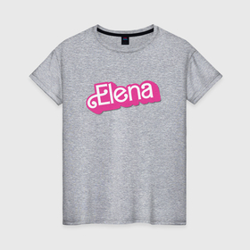 Женская футболка хлопок с принтом Elena   retro barbie style в Петрозаводске, 100% хлопок | прямой крой, круглый вырез горловины, длина до линии бедер, слегка спущенное плечо | 