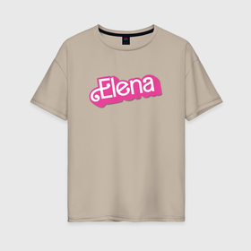 Женская футболка хлопок Oversize с принтом Elena   retro barbie style в Кировске, 100% хлопок | свободный крой, круглый ворот, спущенный рукав, длина до линии бедер
 | 