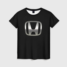 Женская футболка 3D с принтом Honda sport auto в Белгороде, 100% полиэфир ( синтетическое хлопкоподобное полотно) | прямой крой, круглый вырез горловины, длина до линии бедер | 