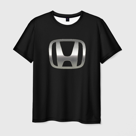 Мужская футболка 3D с принтом Honda sport auto в Санкт-Петербурге, 100% полиэфир | прямой крой, круглый вырез горловины, длина до линии бедер | 