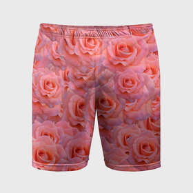 Мужские шорты спортивные с принтом Узор из роз в Санкт-Петербурге,  |  | 