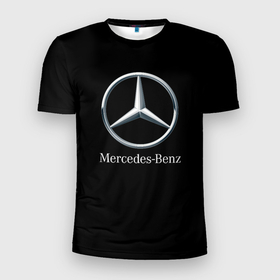 Мужская футболка 3D Slim с принтом Mercedes benz sport auto в Курске, 100% полиэстер с улучшенными характеристиками | приталенный силуэт, круглая горловина, широкие плечи, сужается к линии бедра | 