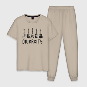 Мужская пижама хлопок с принтом Разнообразие , 100% хлопок | брюки и футболка прямого кроя, без карманов, на брюках мягкая резинка на поясе и по низу штанин
 | 