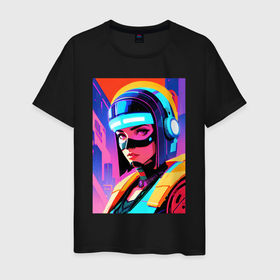 Мужская футболка хлопок с принтом Пилот космического корабля в Курске, 100% хлопок | прямой крой, круглый вырез горловины, длина до линии бедер, слегка спущенное плечо. | 