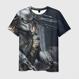 Мужская футболка 3D с принтом Чужой против хищника 2004 в Кировске, 100% полиэфир | прямой крой, круглый вырез горловины, длина до линии бедер | Тематика изображения на принте: 