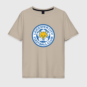 Мужская футболка хлопок Oversize с принтом Leicester city fc в Екатеринбурге, 100% хлопок | свободный крой, круглый ворот, “спинка” длиннее передней части | 