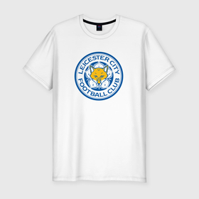 Мужская футболка хлопок Slim с принтом Leicester city fc в Екатеринбурге, 92% хлопок, 8% лайкра | приталенный силуэт, круглый вырез ворота, длина до линии бедра, короткий рукав | 