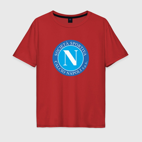 Мужская футболка хлопок Oversize с принтом Napoli fc sport в Курске, 100% хлопок | свободный крой, круглый ворот, “спинка” длиннее передней части | 