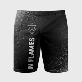 Мужские шорты спортивные с принтом In Flames glitch на темном фоне: по вертикали ,  |  | 