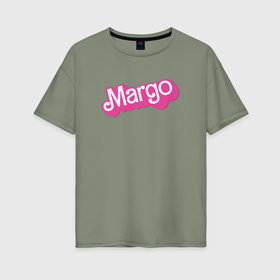 Женская футболка хлопок Oversize с принтом Margo   retro barbie style в Санкт-Петербурге, 100% хлопок | свободный крой, круглый ворот, спущенный рукав, длина до линии бедер
 | 