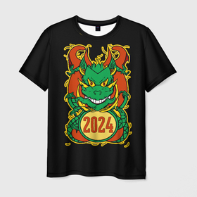 Мужская футболка 3D с принтом Времена драконов в Курске, 100% полиэфир | прямой крой, круглый вырез горловины, длина до линии бедер | 