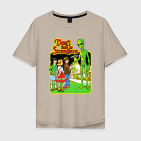 Мужская футболка хлопок Oversize с принтом Не верь пришельцам в Тюмени, 100% хлопок | свободный крой, круглый ворот, “спинка” длиннее передней части | 