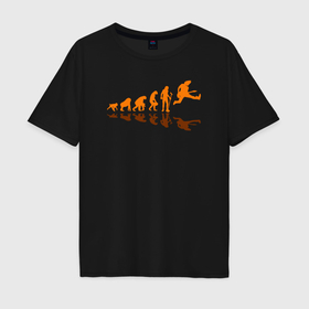 Мужская футболка хлопок Oversize с принтом Рок эволюция в Екатеринбурге, 100% хлопок | свободный крой, круглый ворот, “спинка” длиннее передней части | Тематика изображения на принте: 