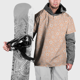 Накидка на куртку 3D с принтом Цветочный паттерн оттенок миндального крема в Тюмени, 100% полиэстер |  | 