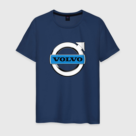 Мужская футболка хлопок с принтом Volvo sport auto brend в Тюмени, 100% хлопок | прямой крой, круглый вырез горловины, длина до линии бедер, слегка спущенное плечо. | Тематика изображения на принте: 