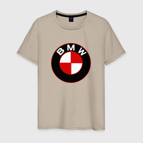 Мужская футболка хлопок с принтом Bmw sport brend в Курске, 100% хлопок | прямой крой, круглый вырез горловины, длина до линии бедер, слегка спущенное плечо. | 