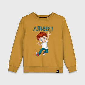 Детский свитшот хлопок с принтом Альберт энергичный мальчик в Кировске, 100% хлопок | круглый вырез горловины, эластичные манжеты, пояс и воротник | 