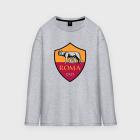 Мужской лонгслив oversize хлопок с принтом Roma sport fc в Рязани,  |  | 