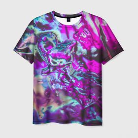Мужская футболка 3D с принтом Жидкое буйство красок в Кировске, 100% полиэфир | прямой крой, круглый вырез горловины, длина до линии бедер | 