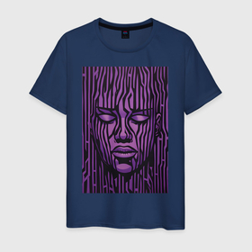 Мужская футболка хлопок с принтом Фиолетовое отчаяние в Курске, 100% хлопок | прямой крой, круглый вырез горловины, длина до линии бедер, слегка спущенное плечо. | 