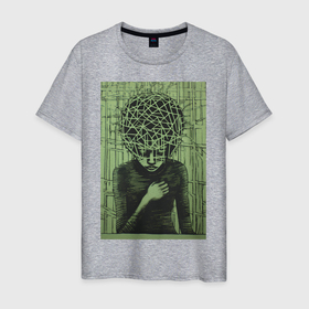 Мужская футболка хлопок с принтом Зеленая растерянность в Петрозаводске, 100% хлопок | прямой крой, круглый вырез горловины, длина до линии бедер, слегка спущенное плечо. | 