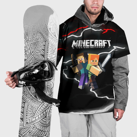 Накидка на куртку 3D с принтом Майнкрафт молнии в Кировске, 100% полиэстер |  | 