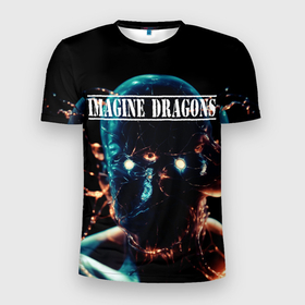 Мужская футболка 3D Slim с принтом Imagine Dragons рок группа в Курске, 100% полиэстер с улучшенными характеристиками | приталенный силуэт, круглая горловина, широкие плечи, сужается к линии бедра | 