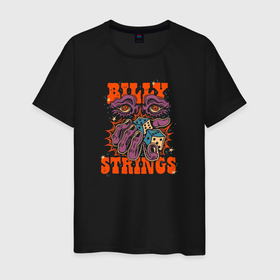 Мужская футболка хлопок с принтом Billy strings в Тюмени, 100% хлопок | прямой крой, круглый вырез горловины, длина до линии бедер, слегка спущенное плечо. | 