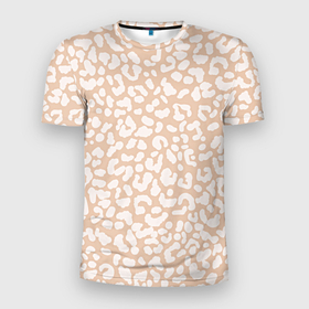 Мужская футболка 3D Slim с принтом Нежный леопард паттерн в Кировске, 100% полиэстер с улучшенными характеристиками | приталенный силуэт, круглая горловина, широкие плечи, сужается к линии бедра | Тематика изображения на принте: 