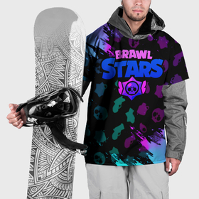 Накидка на куртку 3D с принтом Brawl stars neon logo , 100% полиэстер |  | 