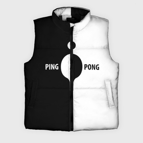 Мужской жилет утепленный 3D с принтом Ping Pong черно белое в Курске,  |  | 