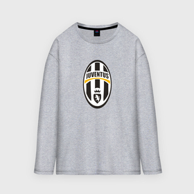 Мужской лонгслив oversize хлопок с принтом Juventus sport fc в Кировске,  |  | 