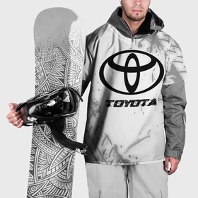 Накидка на куртку 3D с принтом Toyota speed на светлом фоне со следами шин в Екатеринбурге, 100% полиэстер |  | Тематика изображения на принте: 