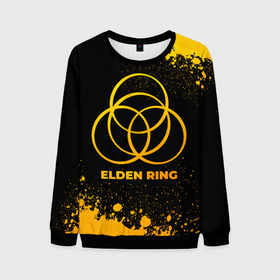 Мужской свитшот 3D с принтом Elden Ring   gold gradient в Петрозаводске, 100% полиэстер с мягким внутренним слоем | круглый вырез горловины, мягкая резинка на манжетах и поясе, свободная посадка по фигуре | Тематика изображения на принте: 