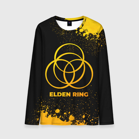 Мужской лонгслив 3D с принтом Elden Ring   gold gradient в Петрозаводске, 100% полиэстер | длинные рукава, круглый вырез горловины, полуприлегающий силуэт | Тематика изображения на принте: 