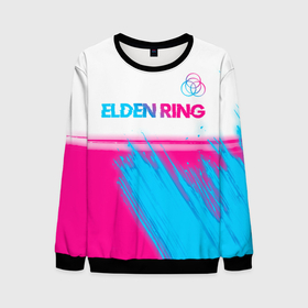 Мужской свитшот 3D с принтом Elden Ring neon gradient style: символ сверху в Петрозаводске, 100% полиэстер с мягким внутренним слоем | круглый вырез горловины, мягкая резинка на манжетах и поясе, свободная посадка по фигуре | Тематика изображения на принте: 