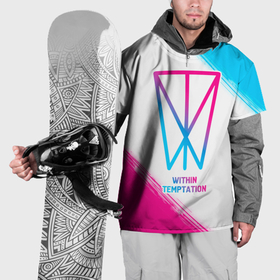 Накидка на куртку 3D с принтом Within Temptation neon gradient style в Екатеринбурге, 100% полиэстер |  | Тематика изображения на принте: 