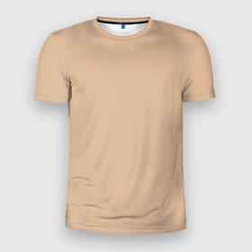 Мужская футболка 3D Slim с принтом Однотонный цвет миндальный в Кировске, 100% полиэстер с улучшенными характеристиками | приталенный силуэт, круглая горловина, широкие плечи, сужается к линии бедра | Тематика изображения на принте: 