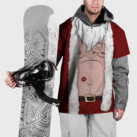 Накидка на куртку 3D с принтом Прикольный костюм санта клауса   голое тело в Санкт-Петербурге, 100% полиэстер |  | 