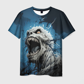 Мужская футболка 3D с принтом Яростный монстр в Белгороде, 100% полиэфир | прямой крой, круглый вырез горловины, длина до линии бедер | 