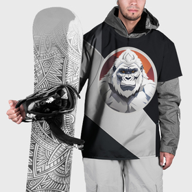 Накидка на куртку 3D с принтом Белая горилла в Екатеринбурге, 100% полиэстер |  | 