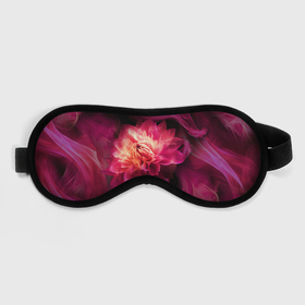 Маска для сна 3D с принтом Розовый цветок в огне   нейросеть , внешний слой — 100% полиэфир, внутренний слой — 100% хлопок, между ними — поролон |  | Тематика изображения на принте: 